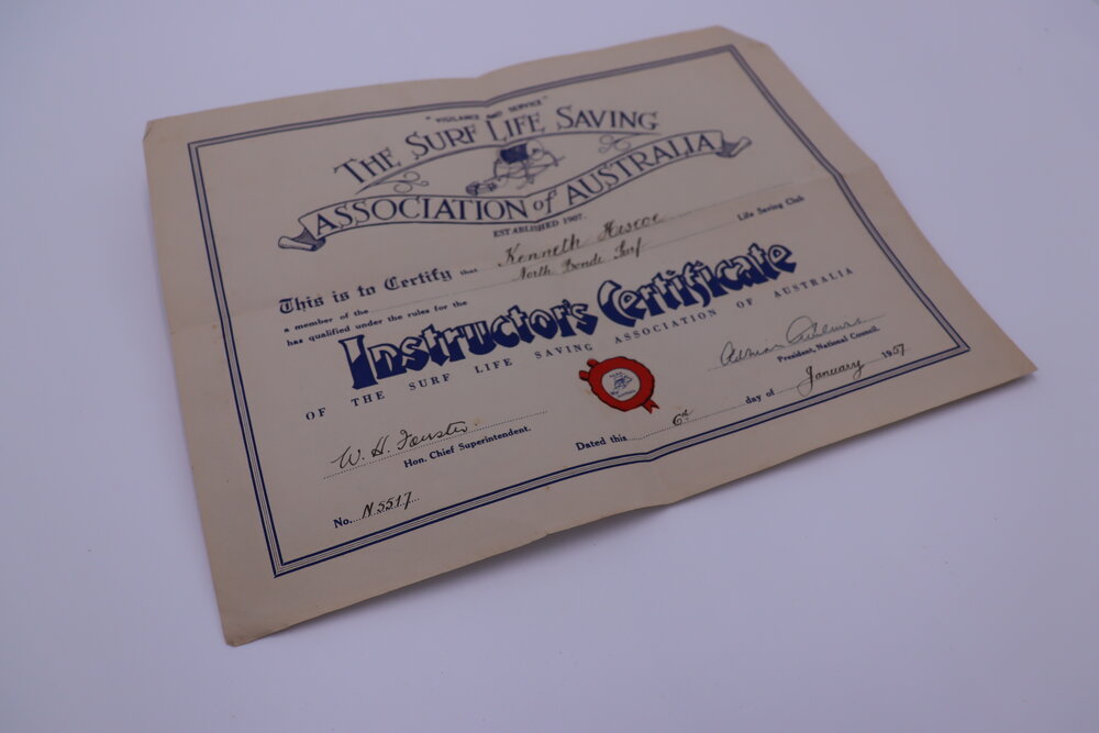 Ken Hiscoe Instructor Certificate