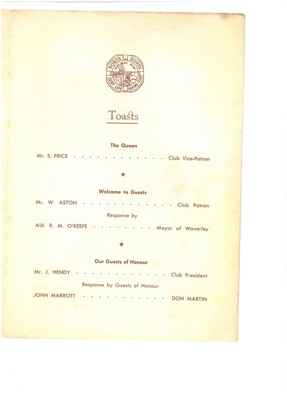 NBSLSC Annual Dinner 1962 page 3