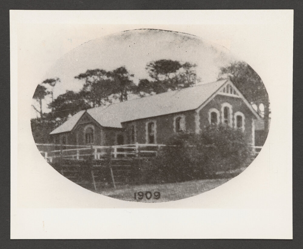 Waverley College. Carrington Road. Charing Cross. The original building of one storey.