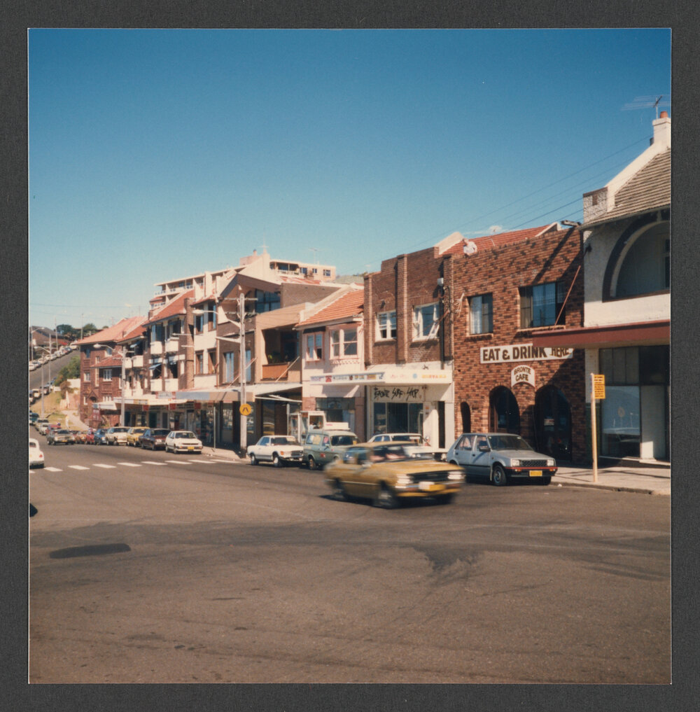 Shops and flats on Bronte Road, Bronte beach.
