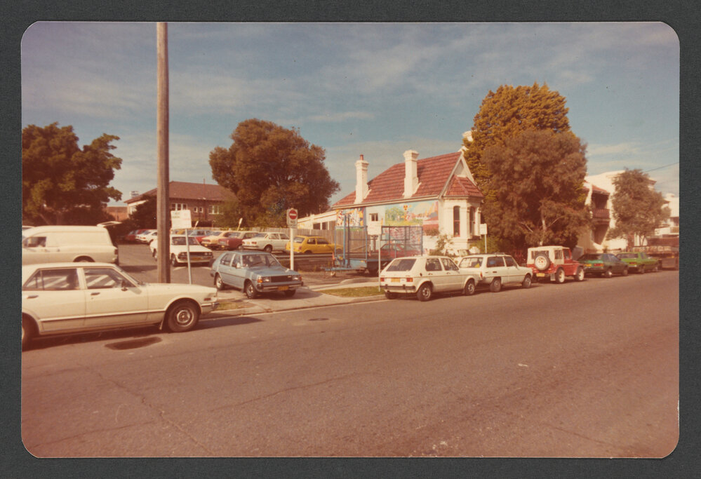 Eastside of Denison Street Car Park and houses, Bondi Junction.