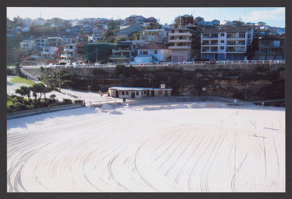 Tamarama Beach , Sandrake:- Clean up of Beach after cyclone damage
