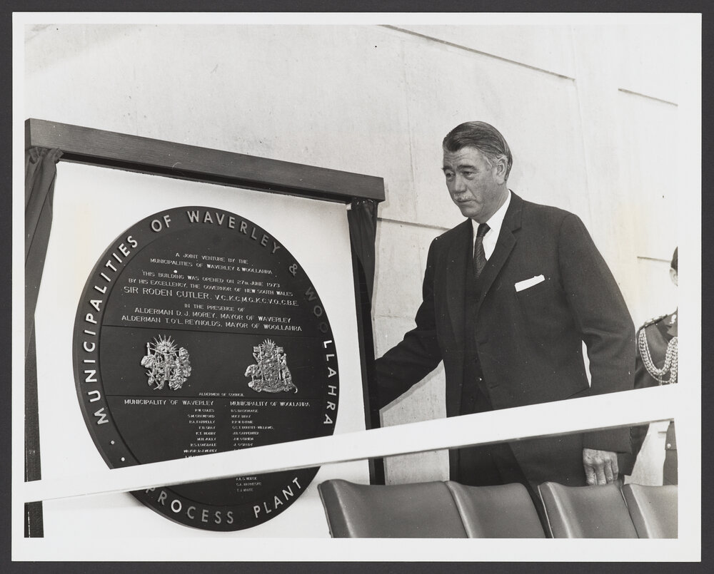 Waverley Woollahra Process Plant - Official opening, His excellency the Governor of N.S.W. Officially opens the Incinerator Plant.