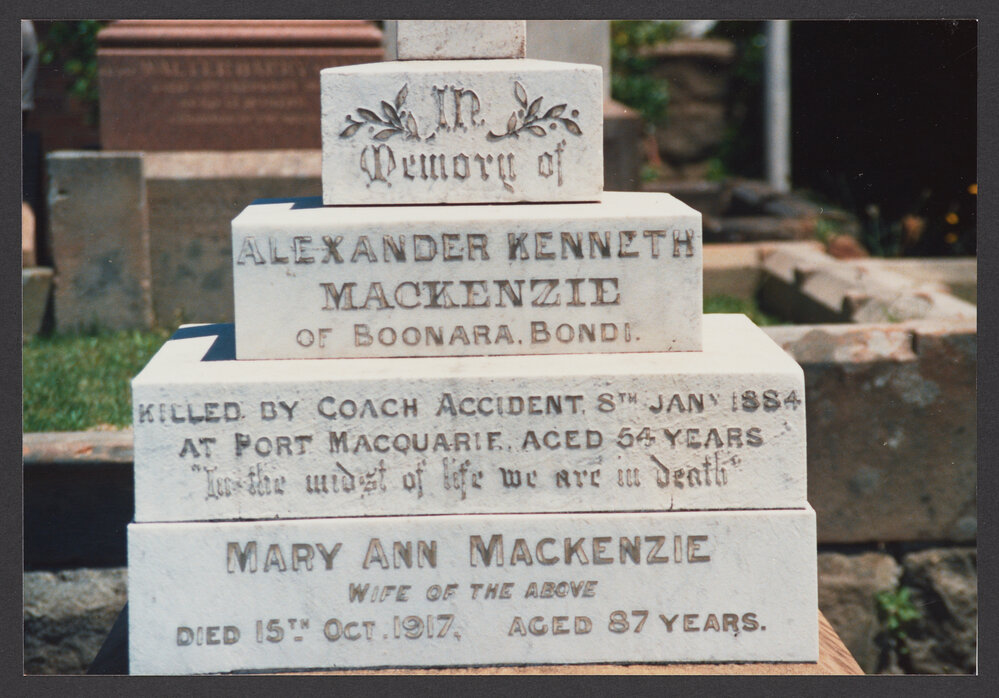 Grave of Alexander Kenneth MacKenzie, Waverley dairy