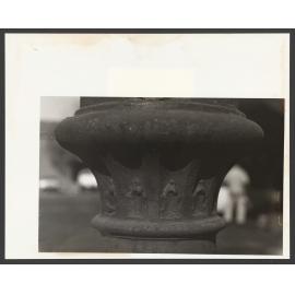 Pump, decorated top portion of cast iron pump located at Waverley Council depot, Blenheim Street. Col Brookdale make.