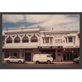 Businesses at 97 - 103 Oxford Street, Bondi Junction. Building on left built in 1893. Shops