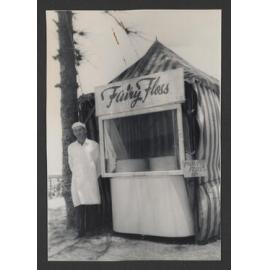 Bernard Laughlan's Fairy Floss stall in his garden
