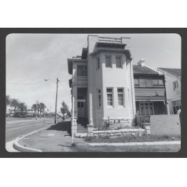 Block of flats, 55 Flood St, corner Bondi Road. Waverley Council chambers, left background.