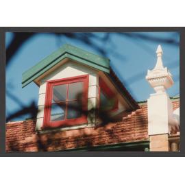 Alt Street, Bondi Junction. Dormer window and decorative urn.