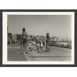Campbell Parade, Bondi Beach looking North, Pedestrians.
