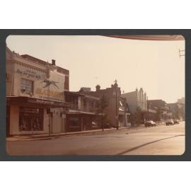 Ebley Street, Bondi Junction at corner Bronte Road. Kevin Junee'  s sports shop, left.