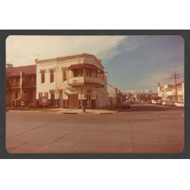 Eastside of Denison Street shop corner of Ebley St, Bondi Junction. Site of Library