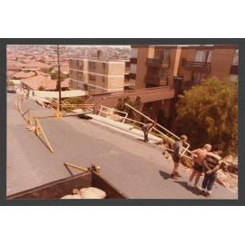 Hardy Street, Dover Heights. Storm damage, Men observing damage. 