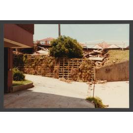 Hardy Street, Dover Heights. Storm damage, damaged wall.