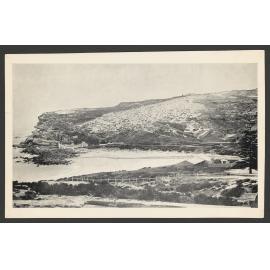 Bronte beach and Bronte baths and early property development. Mr Butes' House at top of the hill. Lease of Bronte Baths, Mr Lloyd's house at left. House in centre was occupied by Mr McKenzie, and the "Dance Hall" at Bronte at bottom right.