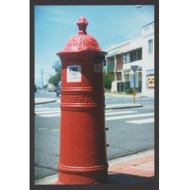 Victorian - Era letter box, corner Bronte Rd and Albion Street, Charing Cross. Commonwealth Bank, background.