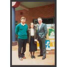 Official opening of the Mill Hill Centre, Spring Street, Bondi Junction, Left to right; Cr Ted Plummer, Barbara Armitage and Ernie Page M.P.
