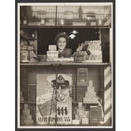 Miss Bondi; Olive Leighton 1945, Tobacconist at Eastern Suburbs Leagues Club, Bronte Road. Olive at counter