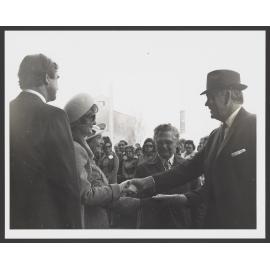 Waverley Woollahra Process Plant - Official opening, Left to right: Mayor and Mayoress of Woollahra Alderman and Mrs T. Reynolds. , Mayor and Mayoress of Waverley. Alderman and Mrs D. Morey and the Governor of N.S.W. , Sir Roden Cutler. At official openin