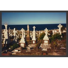 Taken from section 15, with section 16 in foreground, Section 16 Roman Catholic Area. Statues and Mausoleum.
