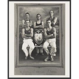 North Bondi S.L.S.C. Lifesavers, Roth Shields winners 1921, Standing: N . Wootten, J. Watkins, F. Foran, Seated: R. Weekes, L. Hagon.