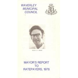 Annual report, 1978 - "Waverley Municipal Council : Mayor's report to ratepayers, 1978" 