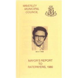 Annual report, 1980. "Waverley Municipal Council : Mayor's report to ratepayers, 1980"