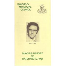 Annual report, 198 "Waverley Municipal Council ; Mayor's report to ratepayers, 1981" 