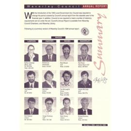 Annual report, 1994-1995. "Annual report, 1994-95 / Waverley Council ; 2. "Waverley Council annual report summary, 94-95" ; 3. Waverley Council. Community Services Department. Annual report, 1994-1995.