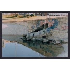 Bondi beach, Graffiti at storm water outfall South Bondi beach.