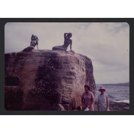 Ben Buckler, mermaid statues on big rock, Bondi.