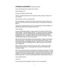 Transcript: oral history interview with Charles Alexander