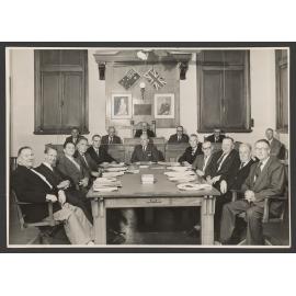 Left to right; Ald. W. W. Anderton, Ald. J. J. Brown, Ald. A. J. Elboz, Ald. C. A. Jeppesen, Ald. D. T. Sutherland, Ald. R. M. O' Keefe - Deputy Mayor, Ald. A. C. Heard, Ald. J. Cole, Ald. K. W. Anderson, Ald. J. H. McLean, Ald. C. R. Howarth. On Dias : L
