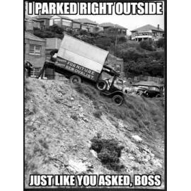 I parked right outside