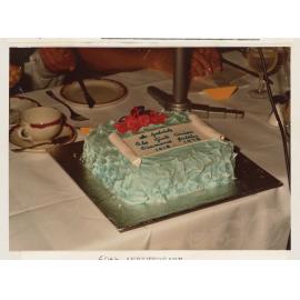 Cake from St. Gabriel's Diamond Jubilee celebration, 1978
