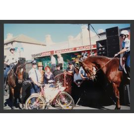 Charing Cross Village Fair, left to right, Constable Sue Meddings, riding police horse "Star". Constable Scott Gooch. Doug Cumming (Waverley Historical Society) and Anne McGrath. Constable Peter Szaak, Sergeant John Shiels, Ald Barbara Armitage ( Mayor of
