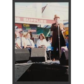Charing Cross Village Fair, left to right, Chief Superintendent Jim Willis, Chief Inspector Craig Cunningham, Ald. Barbara Armitage (Mayor of Waverley), and Doug Cumming ( President Waverley Historical Society.)19th May 1991
