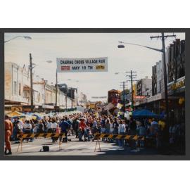 Charing Cross Village Fair, stalls, Entertainments, people in Bronte Road, 19th May 1991