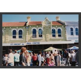 Charing Cross Village Fair, Stalls and people at fair, Head's buildings, 245 -263 Bronte Road, 19th May 1991
