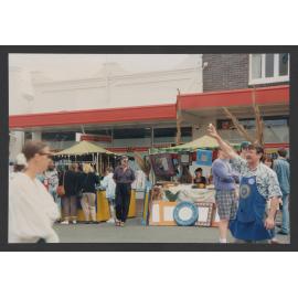 Charing Cross Village Fair, Market stalls and rotary ticket seller at fair, Bronte Road, 31st October 1993