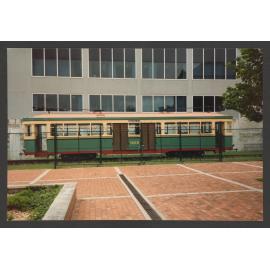R Class Tram on display in boot factory Courtyard, Spring St, Bondi Junction