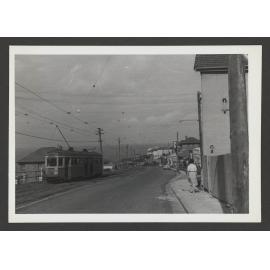 R Class Trams at Tram Stop in MacPherson Street, Bronte, Cnr St. Thomas Street. Tram is en route from Bronte beach to central railway.