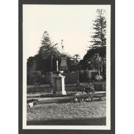Soldiers Memorial and Rosary in foreground.