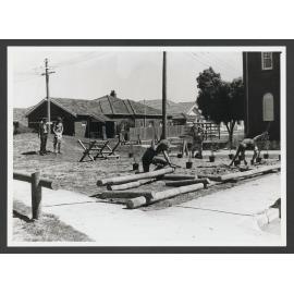 Parks - O'Donnell, St Reserve. Mayor of Waverley, Ald E. T. Page, and council workmen at O'Donnell Street Reserve, corner Frederick Street, North Bondi.