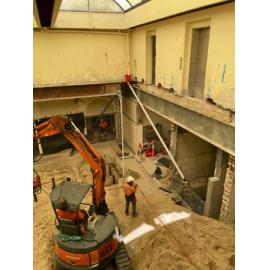 Large beam above Pavilion rear entrance