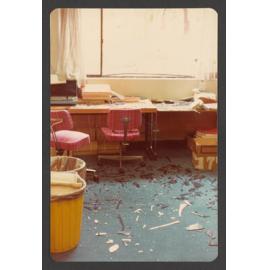 Council chambers - damaged done by bomb blast.