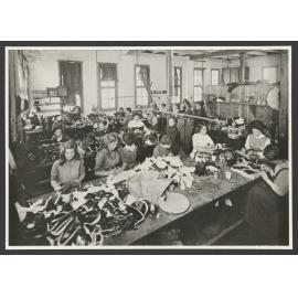 The Boot Factory, Interior - staff at work - stitching 2nd Floor.