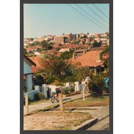 Schools - Dover Heights High, the school and houses taken from Roe Street, North Bondi.