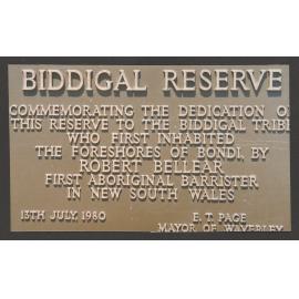 Parks Biddigal Reserve Plaque, North Bondi
