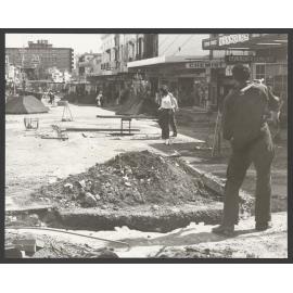 Oxford Street being converted to pedestrain Mall, between Bronte Road and Newland St looking west towards Newland St Bondi Junction.